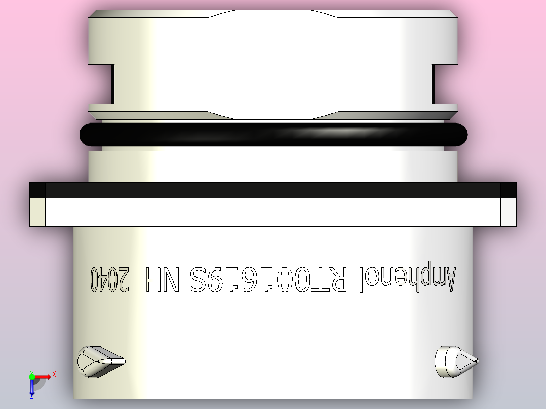 连接器Amphenol RT0016-19SNH-K，19针，RT360，13A，电缆0.75 - 1.5mm2，IP67俯视图