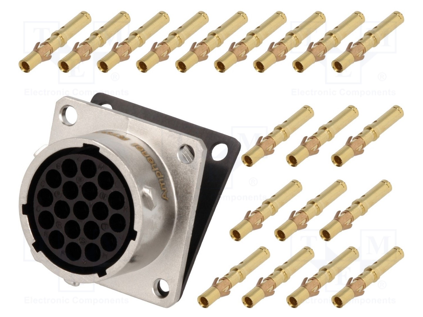 连接器Amphenol RT0016-19SNH-K，19针，RT360，13A，电缆0.75 - 1.5mm2，IP67