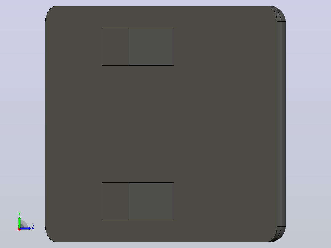 角件端盖12系列60x60黑色左视图
