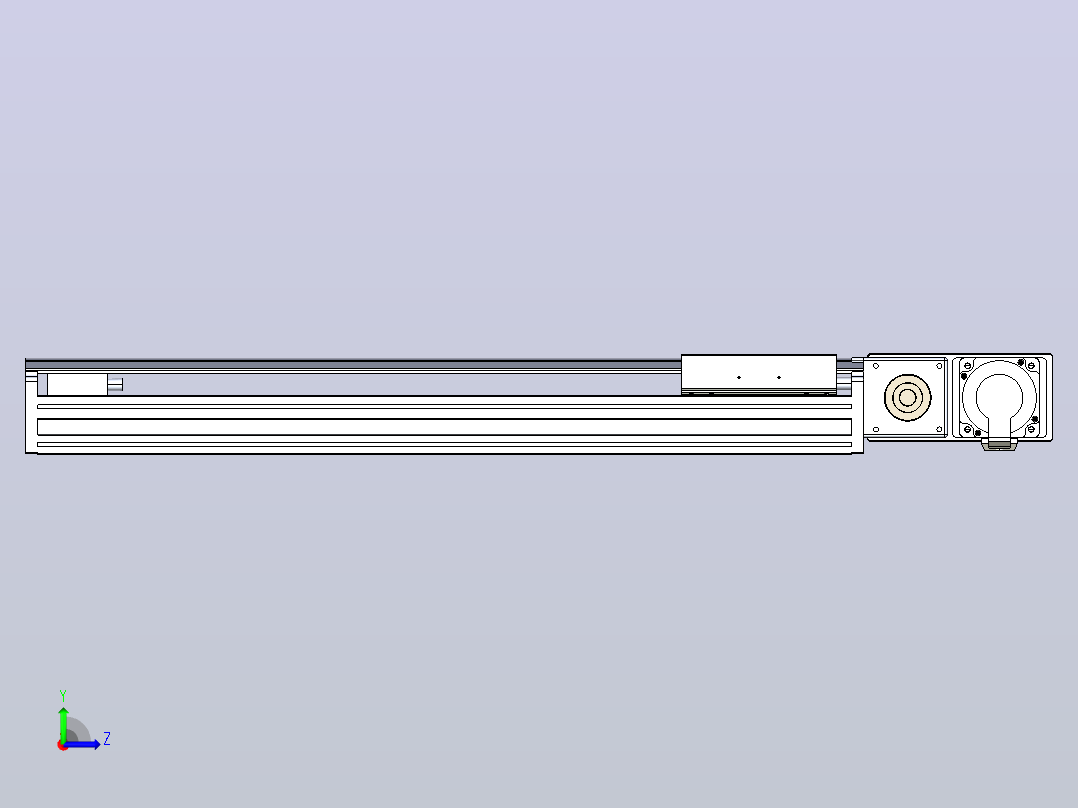 皮带直线轴半封闭可选导轨TPA-HNB-175D-140-L550-MR-C-P75-N3左视图
