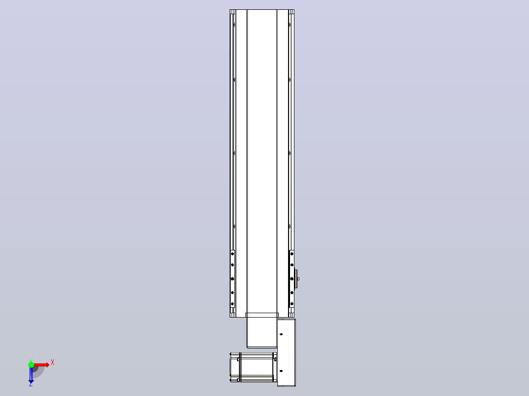 皮带直线轴半封闭可选导轨TPA-HNB-175D-140-L550-MR-C-P75-N3俯视图
