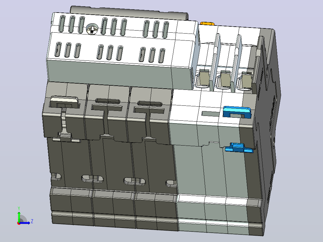 NXBFLE-32 3P剩余电流动作断路器三维模型202202左视图