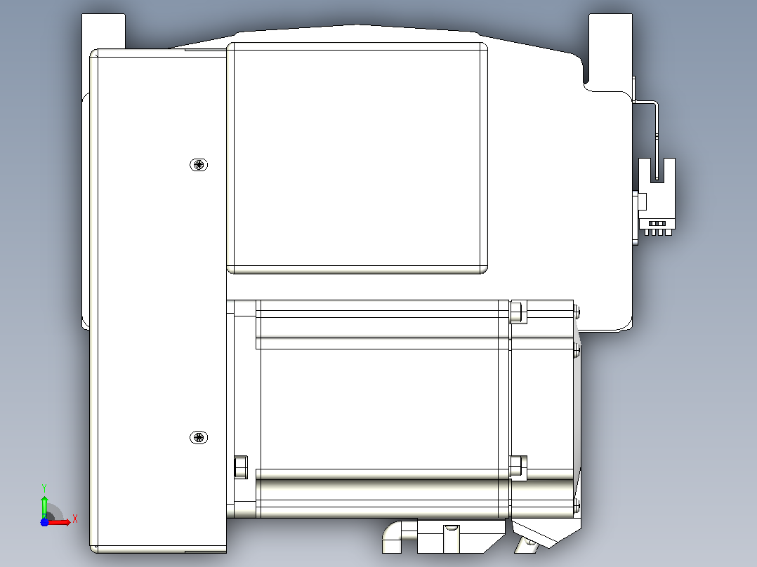 皮带直线轴半封闭可选导轨TPA-HNB-202D-140-L2600-LP-Y-P75-N3前视图