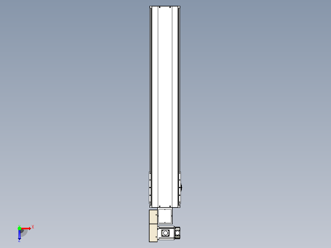 皮带直线轴半封闭可选导轨TPA-HNB-220D-176-L1050-ML-C-P1K-N3俯视图