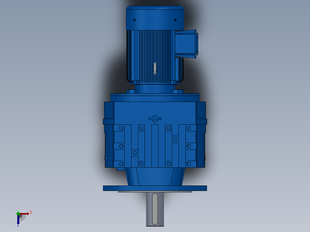 RF97法兰轴伸式安装斜齿轮减速机RF97-Y0.55-8P-80-M1-0°-Φ350俯视图