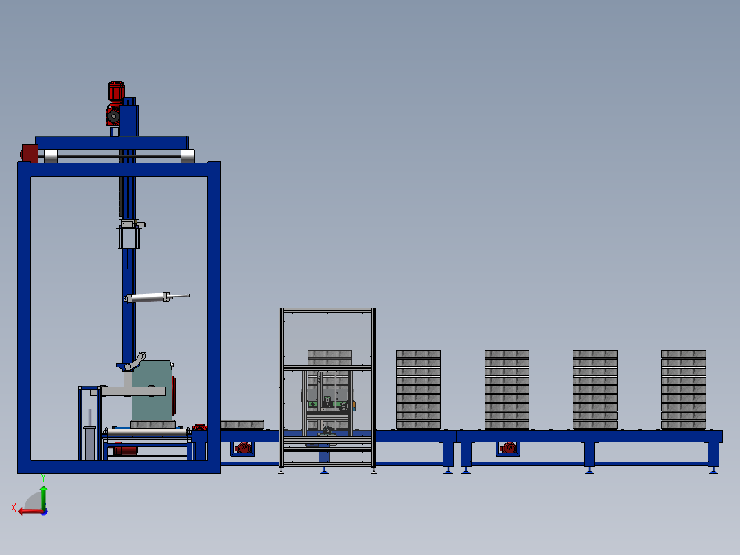 滚筒洗衣机底托装配生产线后视图