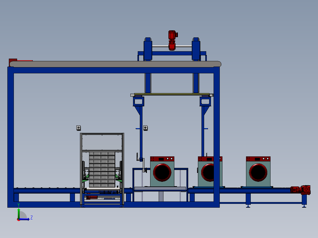 滚筒洗衣机底托装配生产线左视图