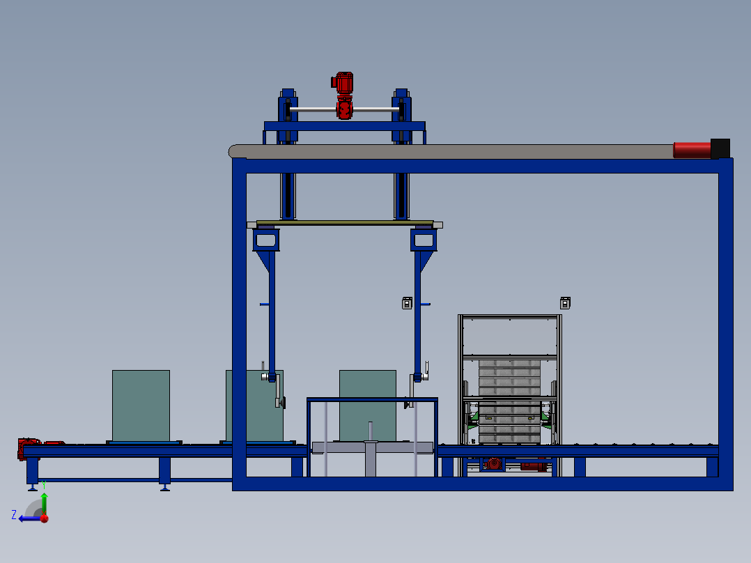 滚筒洗衣机底托装配生产线右视图