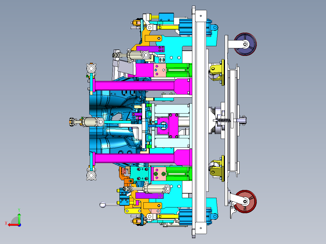 汽车钣金柔性焊接工装夹具后视图