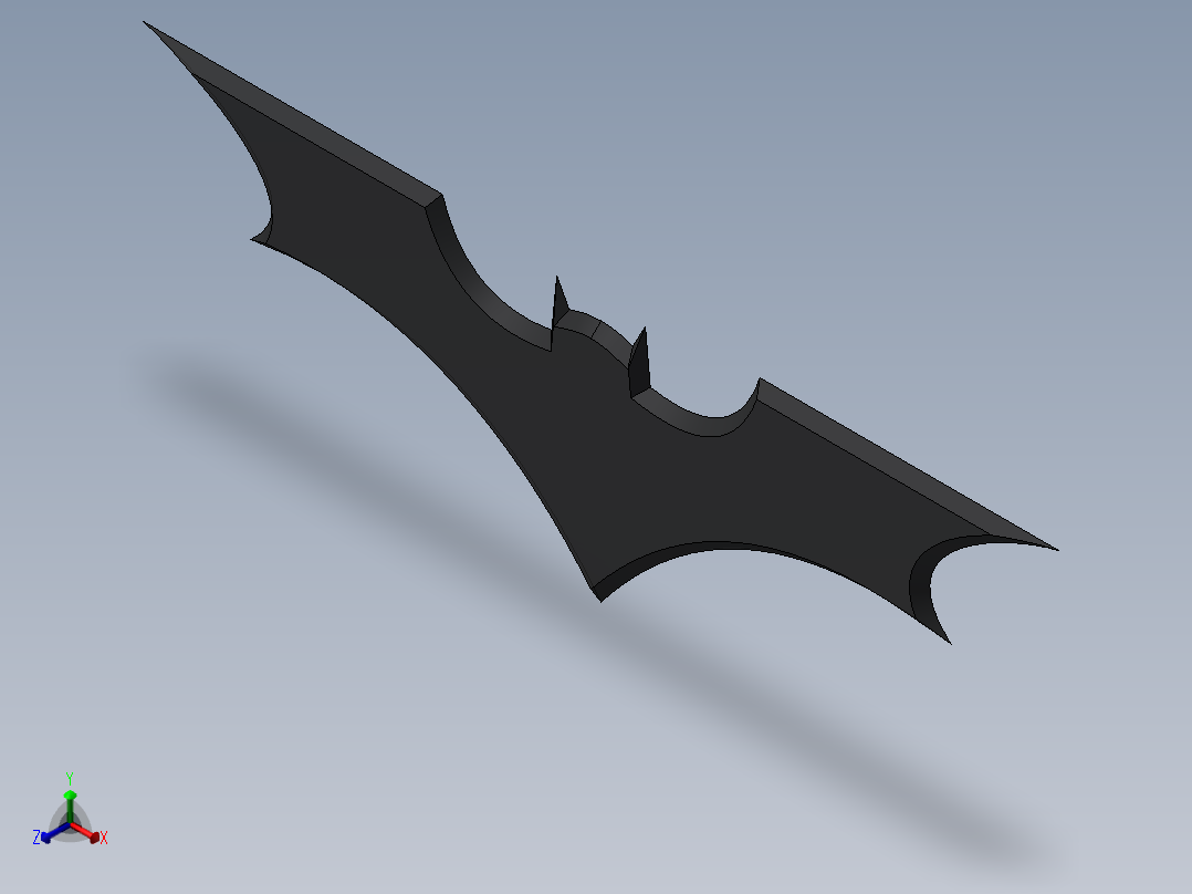 蝙蝠飞镖正等轴测图