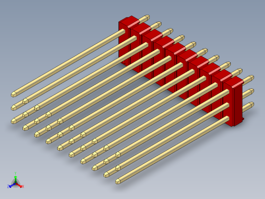 彩色公头100mil（2.54mm）系列-DS1021_red_3x10p_100mil_Type43_rev1.0
