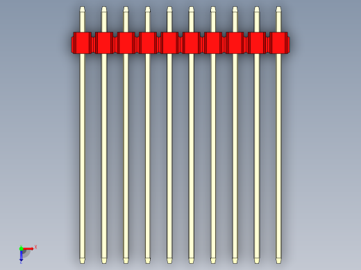 彩色公头100mil（2.54mm）系列-DS1021_red_3x10p_100mil_Type43_rev1.0俯视缩略图