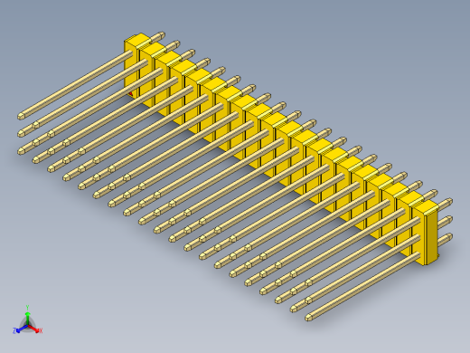 彩色公头100mil（2.54mm）系列-DS1021_yellow_3x20p_100mil_Type19_rev1.0