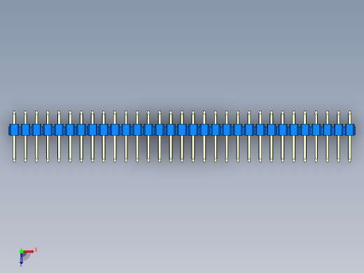 彩色公头100mil（2.54mm）系列-DS1021_blue_1x31p_100mil_Type1_rev1.0俯视缩略图