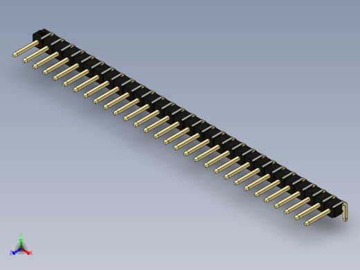 彩色公排针 100mil 2.54mm 系列-DS1022_black_1x30p_100mil_TypeD_rev1.0