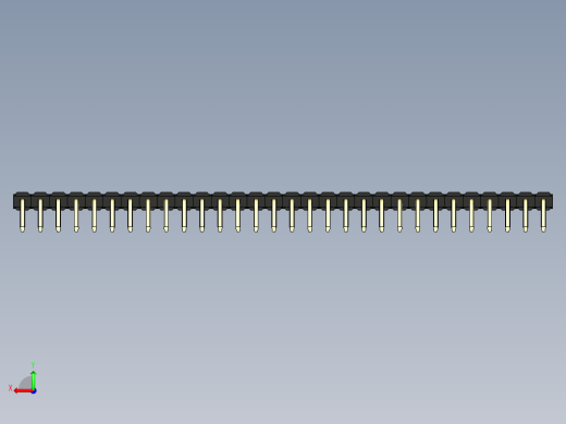 彩色公排针 100mil 2.54mm 系列-DS1022_black_1x30p_100mil_TypeD_rev1.0后视缩略图