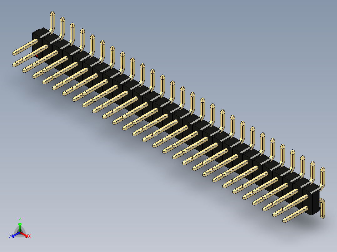 彩色公排针 100mil 2.54mm 系列-DS1022_black_56p_100mil_TypeSMT_rev1.0主视图
