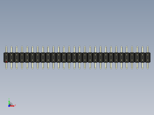 彩色公排针 100mil 2.54mm 系列-DS1022_black_56p_100mil_TypeSMT_rev1.0前视缩略图