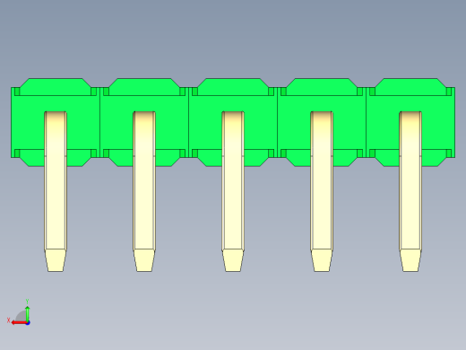 彩色公排针 100mil 2.54mm 系列-DS1022_green_1x05p_100mil_TypeD_rev1.0后视缩略图