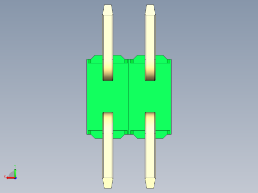 彩色公排针 100mil 2.54mm 系列-DS1022_green_04p_100mil_TypeSMT_rev1.0后视缩略图
