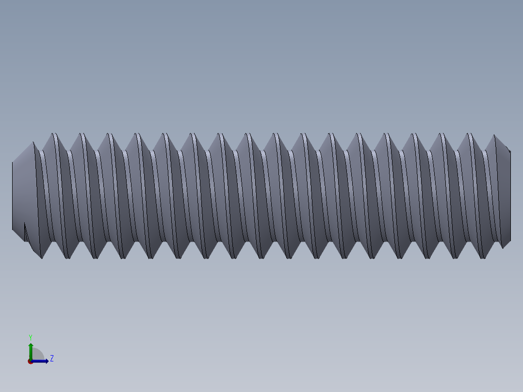 UNC 平头紧定螺钉-UNC SET SCREW 10-24 x0.750.SLDPRT左视图