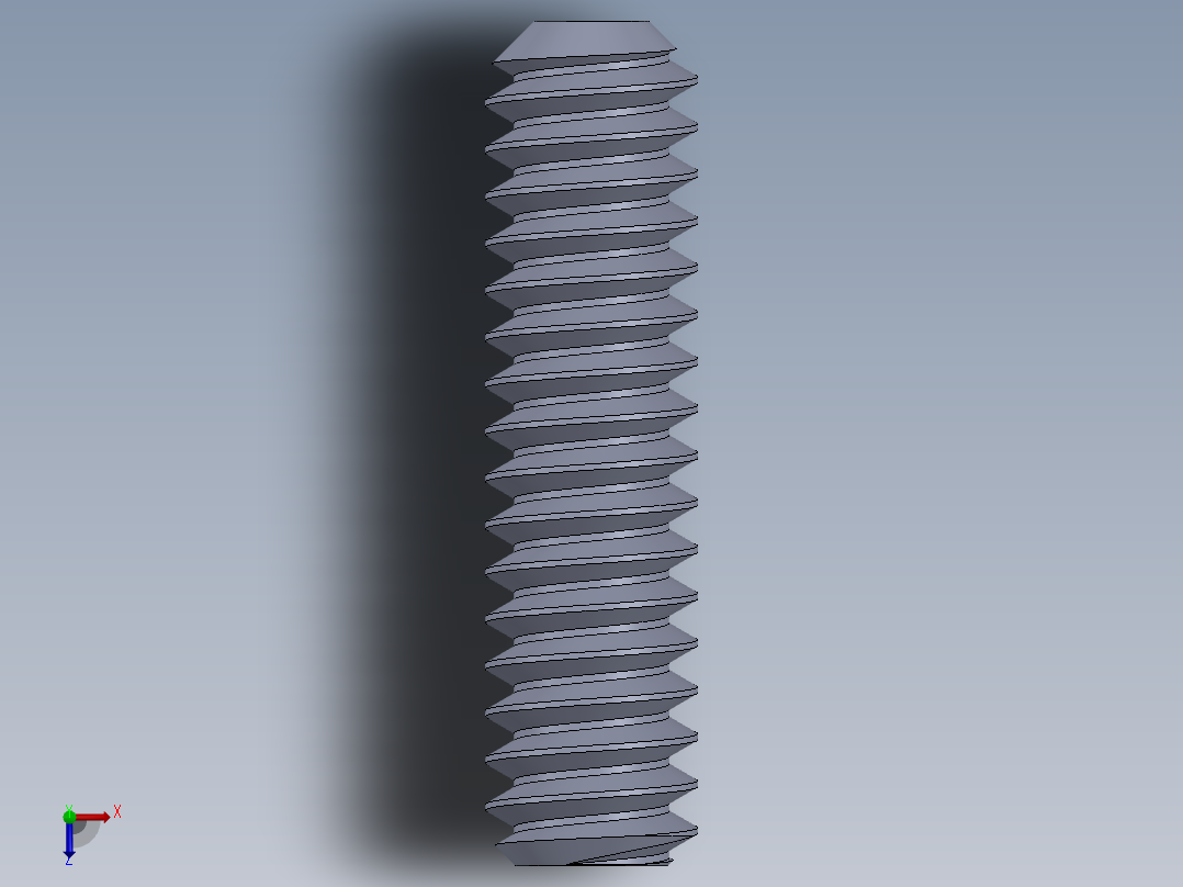 UNC 平头紧定螺钉-UNC SET SCREW 10-24 x0.750.SLDPRT俯视图