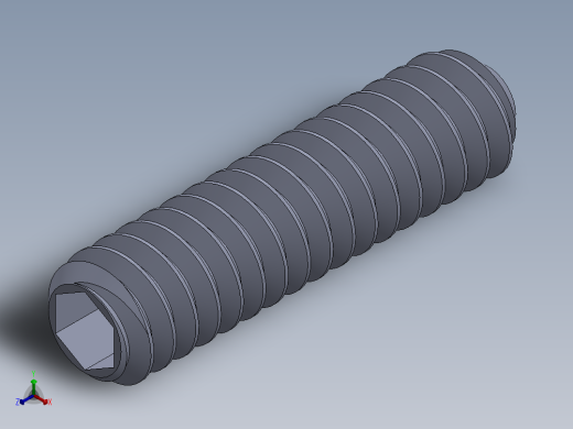 UNC 平头紧定螺钉-UNC SET SCREW 10-24 x0.750.SLDPRT正等轴测缩略图