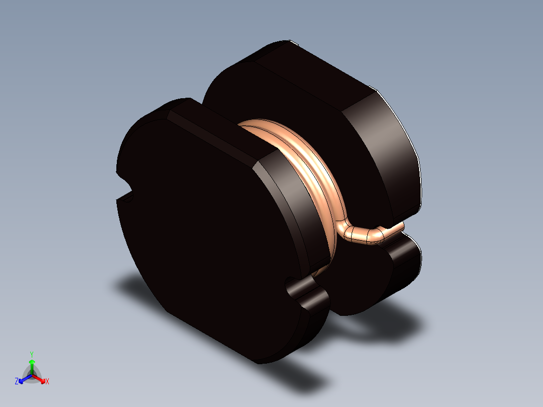 电感SMD，尺寸7850（8x7x5毫米）正等轴测图