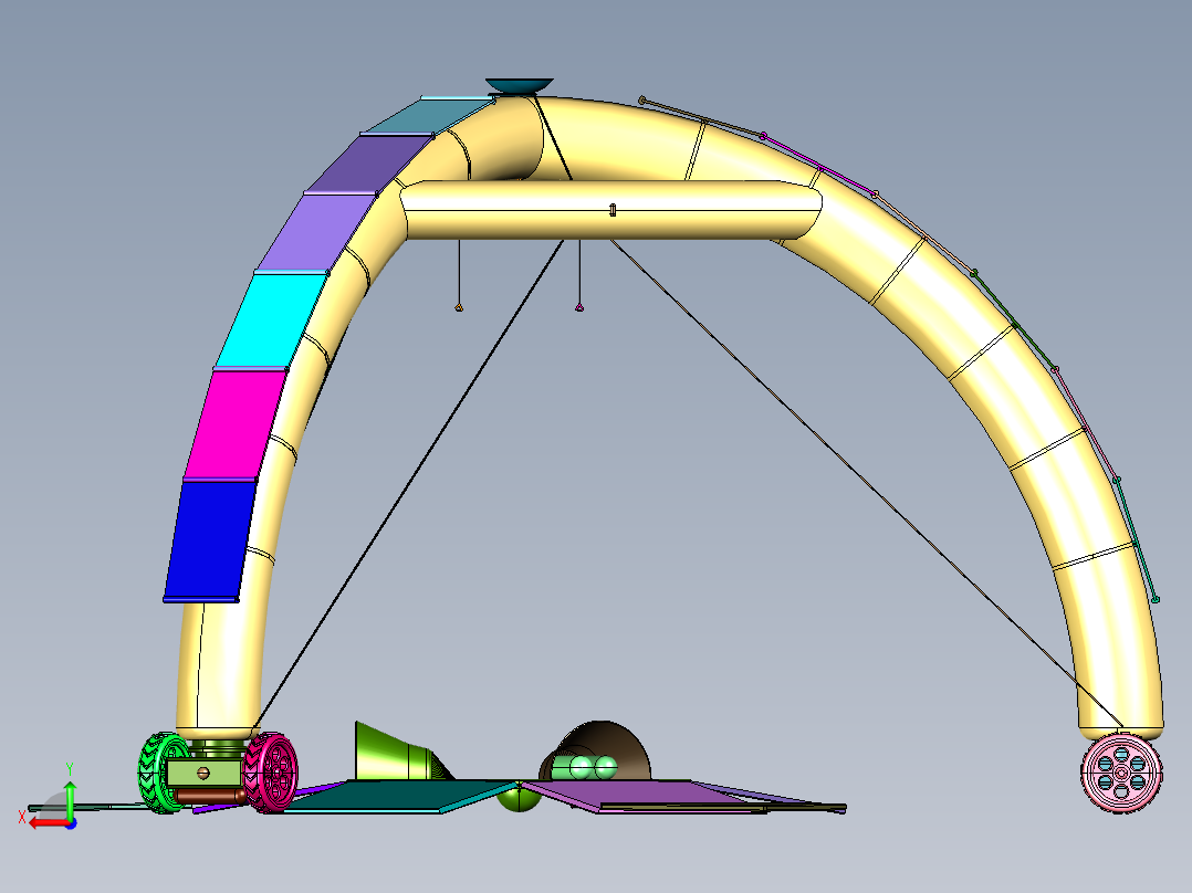 月球补给卸载系统后视图