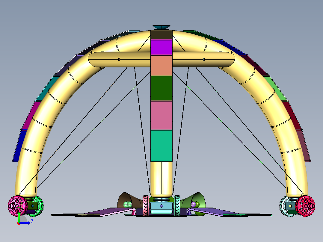 月球补给卸载系统左视图
