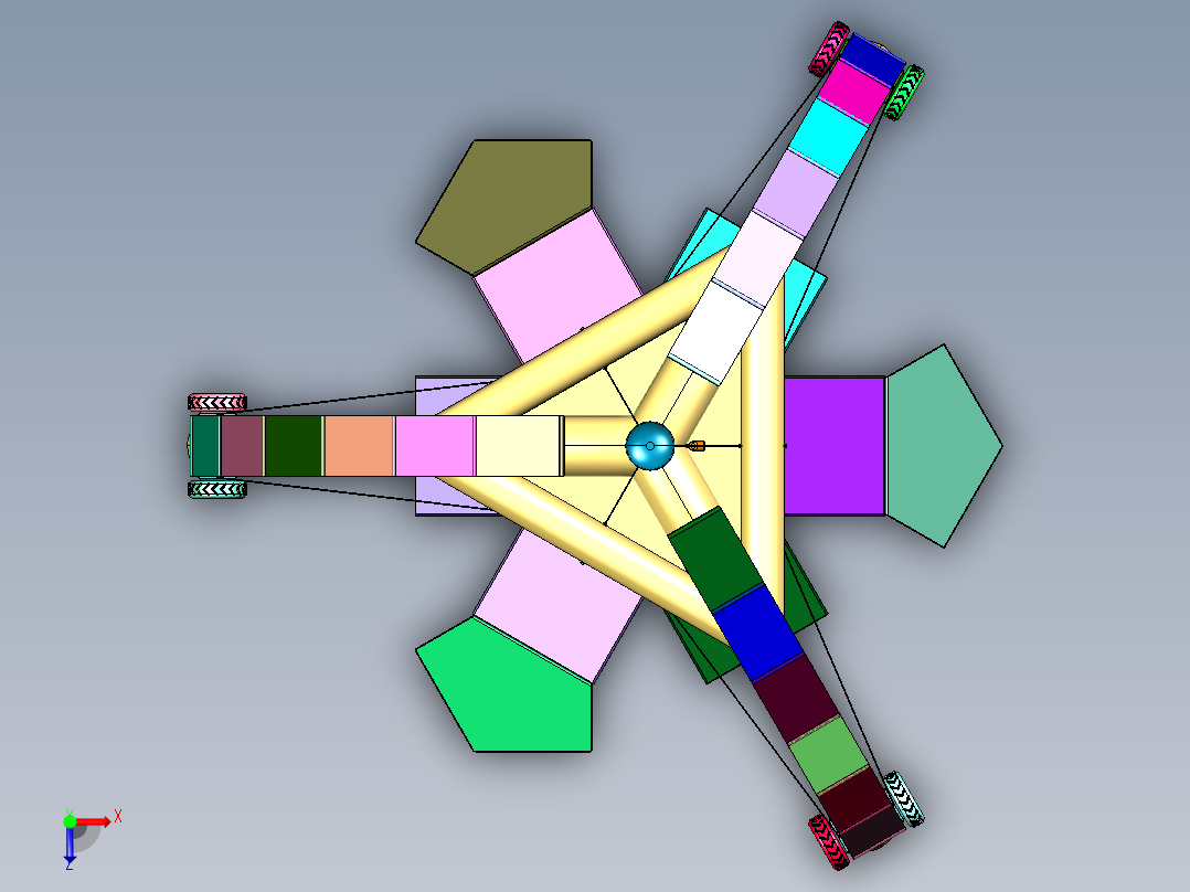 月球补给卸载系统俯视图