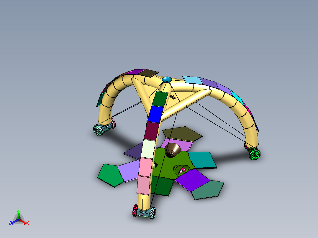 月球补给卸载系统正等轴测图