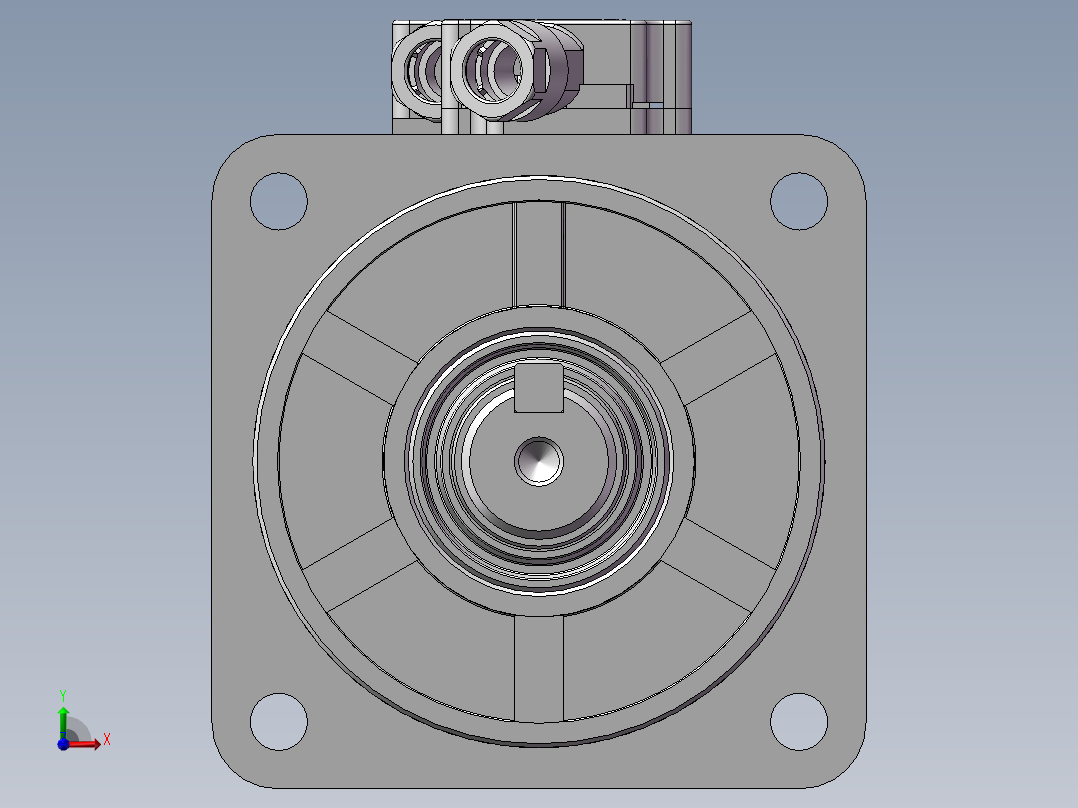 汇川伺服电机-MS1H1-10C30CB-(A)331Z（100W绝对值低惯量带油封）前视图