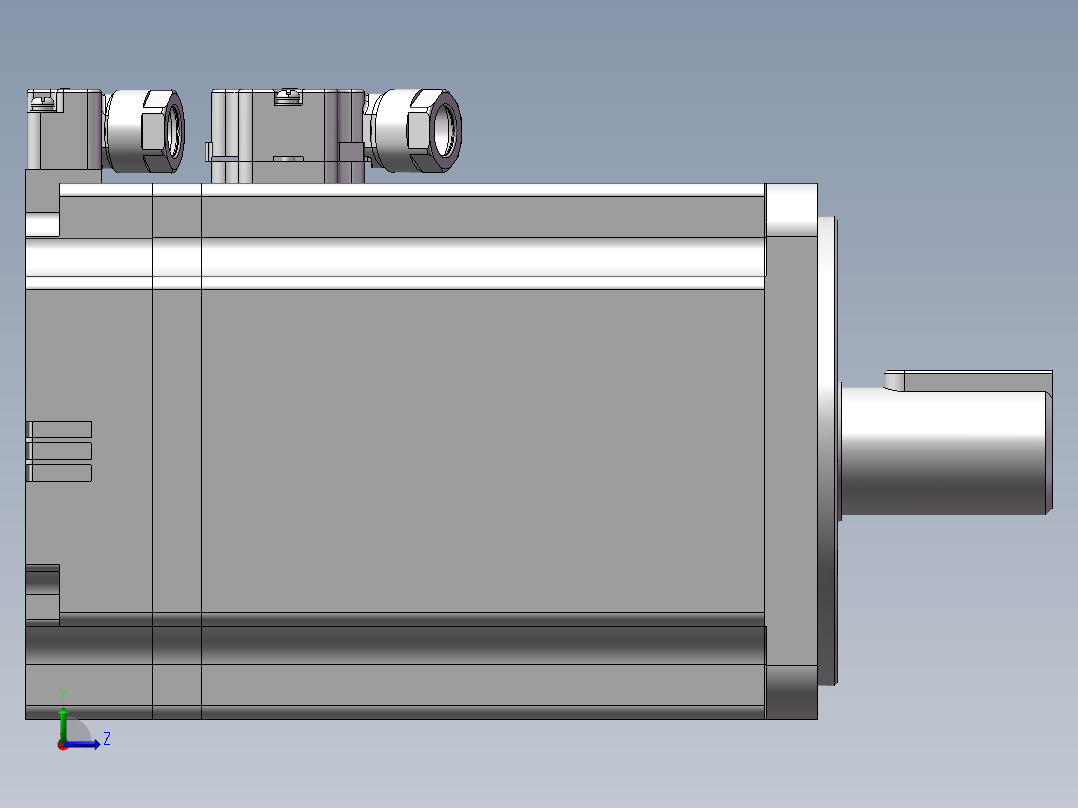 汇川伺服电机-MS1H1-10C30CB-(A)331Z（100W绝对值低惯量带油封）左视图
