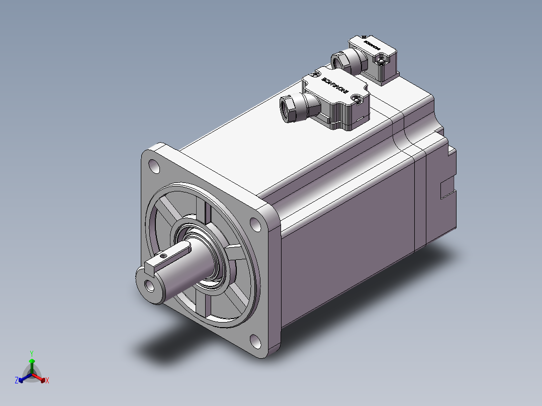 汇川伺服电机-MS1H1-10C30CB-(A)331Z（100W绝对值低惯量带油封）正等轴测图