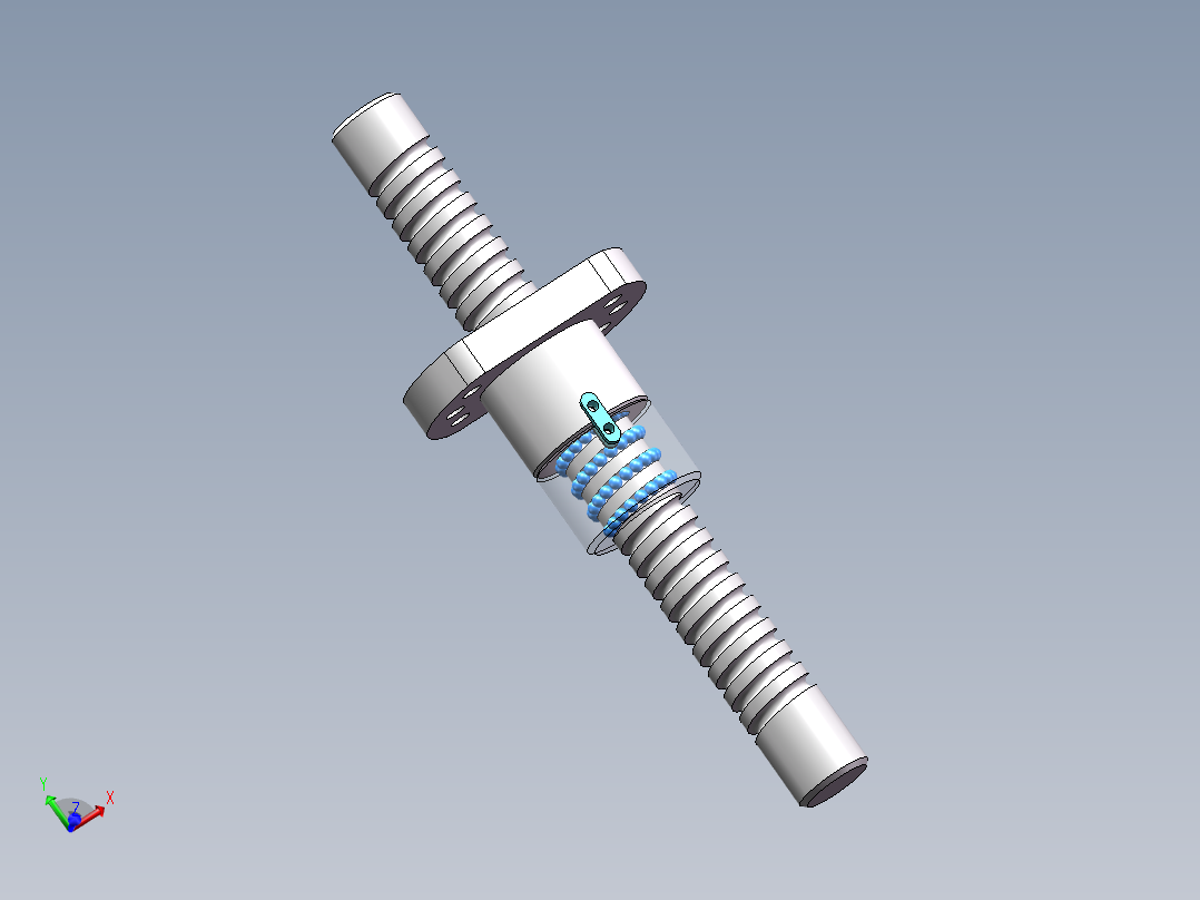 滚珠丝杠结构三维模型