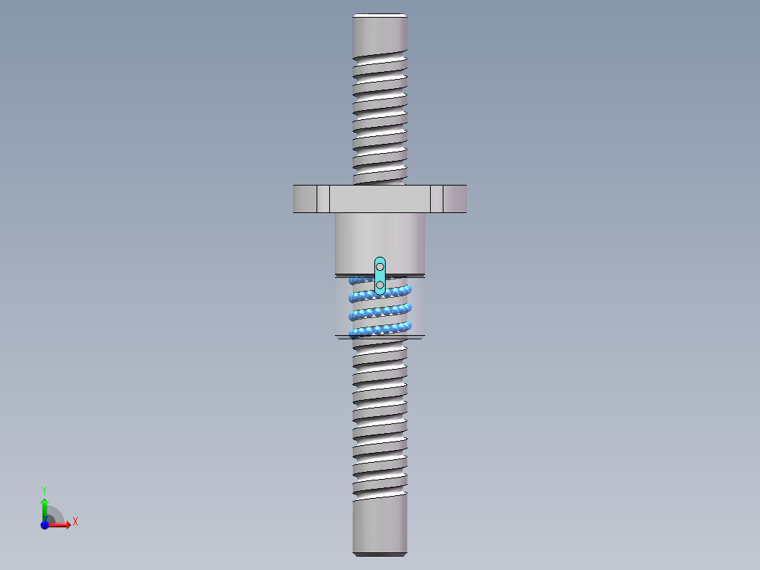 滚珠丝杠结构三维模型前视图
