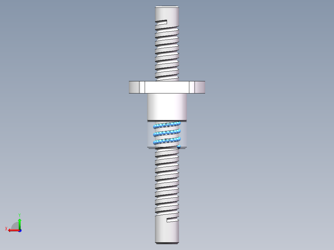 滚珠丝杠结构三维模型后视图