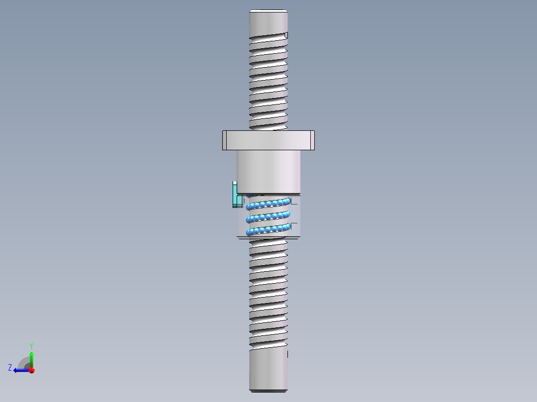 滚珠丝杠结构三维模型右视图