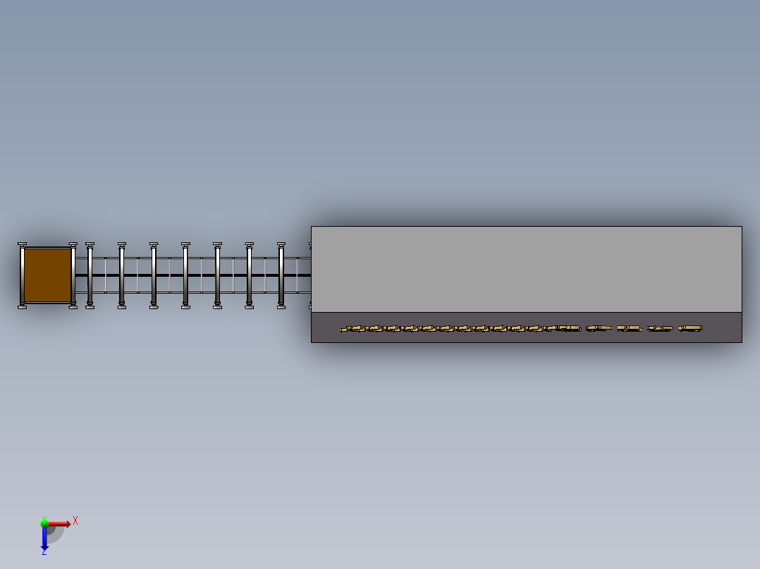 电动伸缩门俯视图