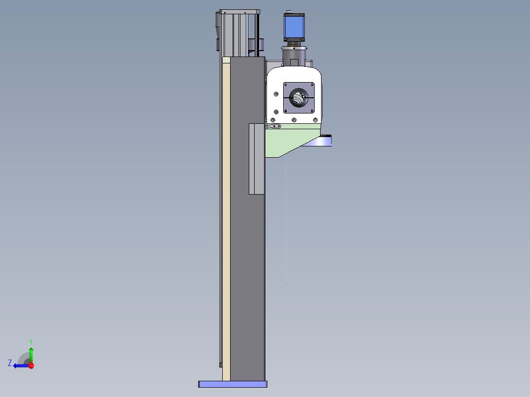 光纤打标机同轴视觉光路右视图