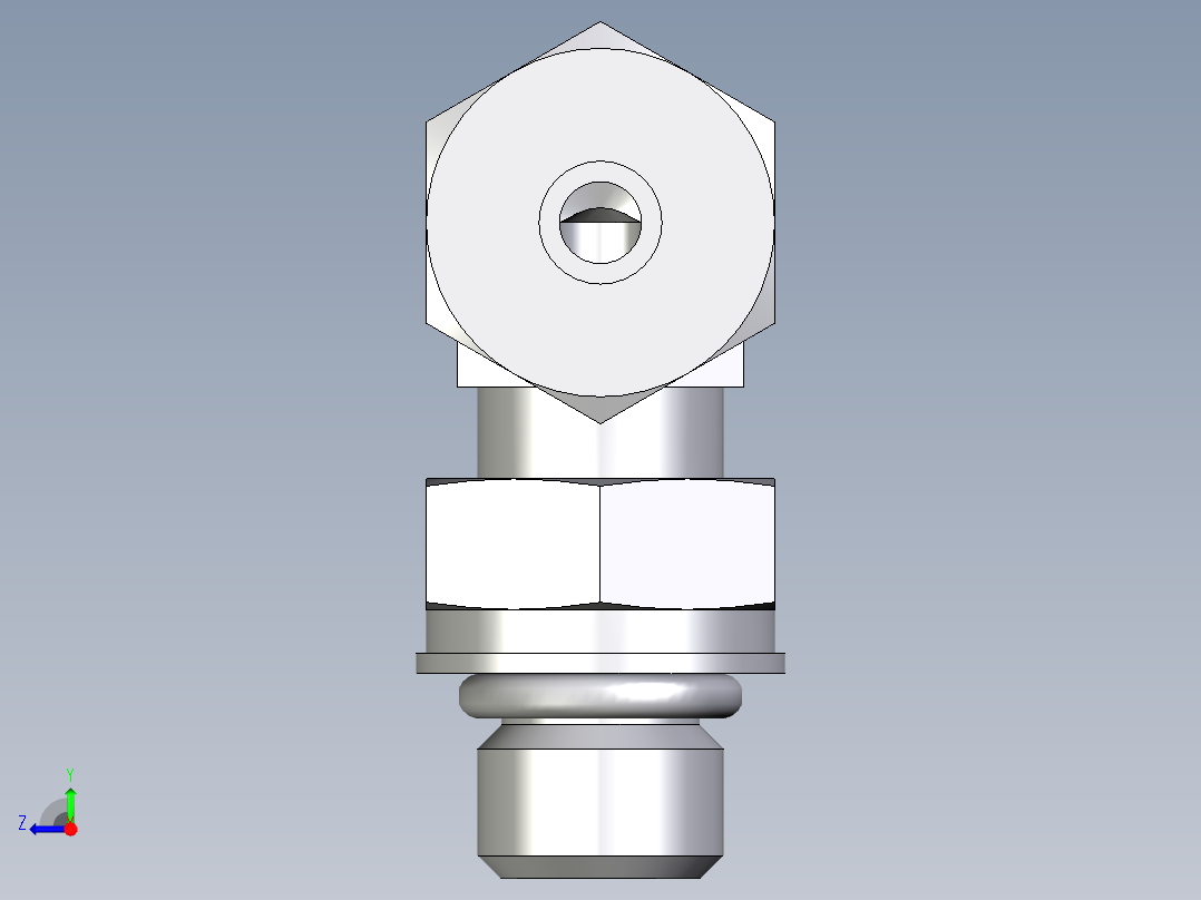 卡套式工业通用硬管接头EO_Adjustable_Locknut_elbow_WEE06SMORCF右视图