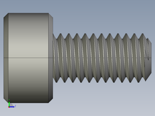 M3 x 0.5mm Thread 6mm LONG SOCKET HEAD CAP SCREW.STEP左视缩略图