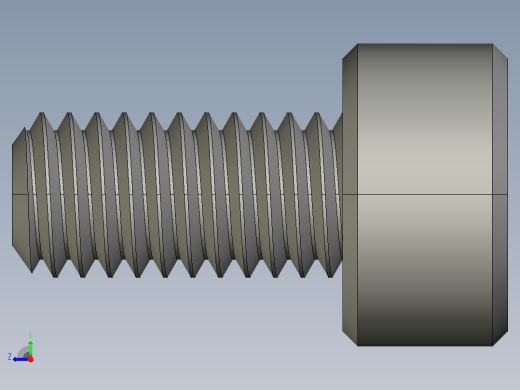 M3 x 0.5mm Thread 6mm LONG SOCKET HEAD CAP SCREW.STEP右视缩略图