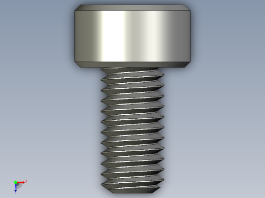 M3 x 0.5mm Thread 6mm LONG SOCKET HEAD CAP SCREW.STEP俯视缩略图