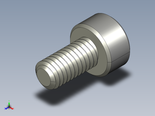 M3 x 0.5mm Thread 6mm LONG SOCKET HEAD CAP SCREW.STEP正等轴测缩略图