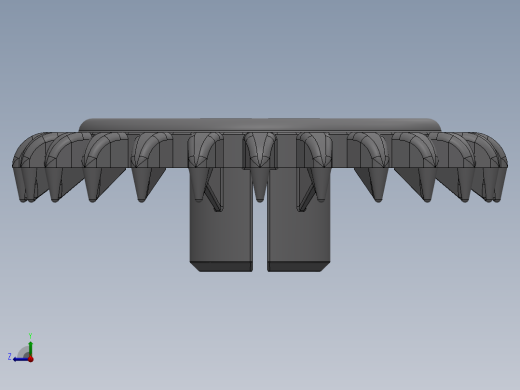 3650 Medium Stone (Light Bluish) Grey Technic Gear 24 Tooth Crown Type III (x pattern).SLDPRT右视缩略图