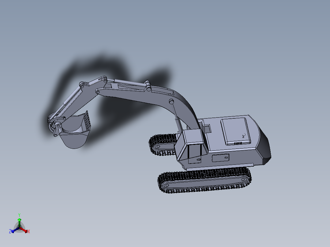 仿形设计之挖掘机 （论文 三维 二维图）正等轴测图