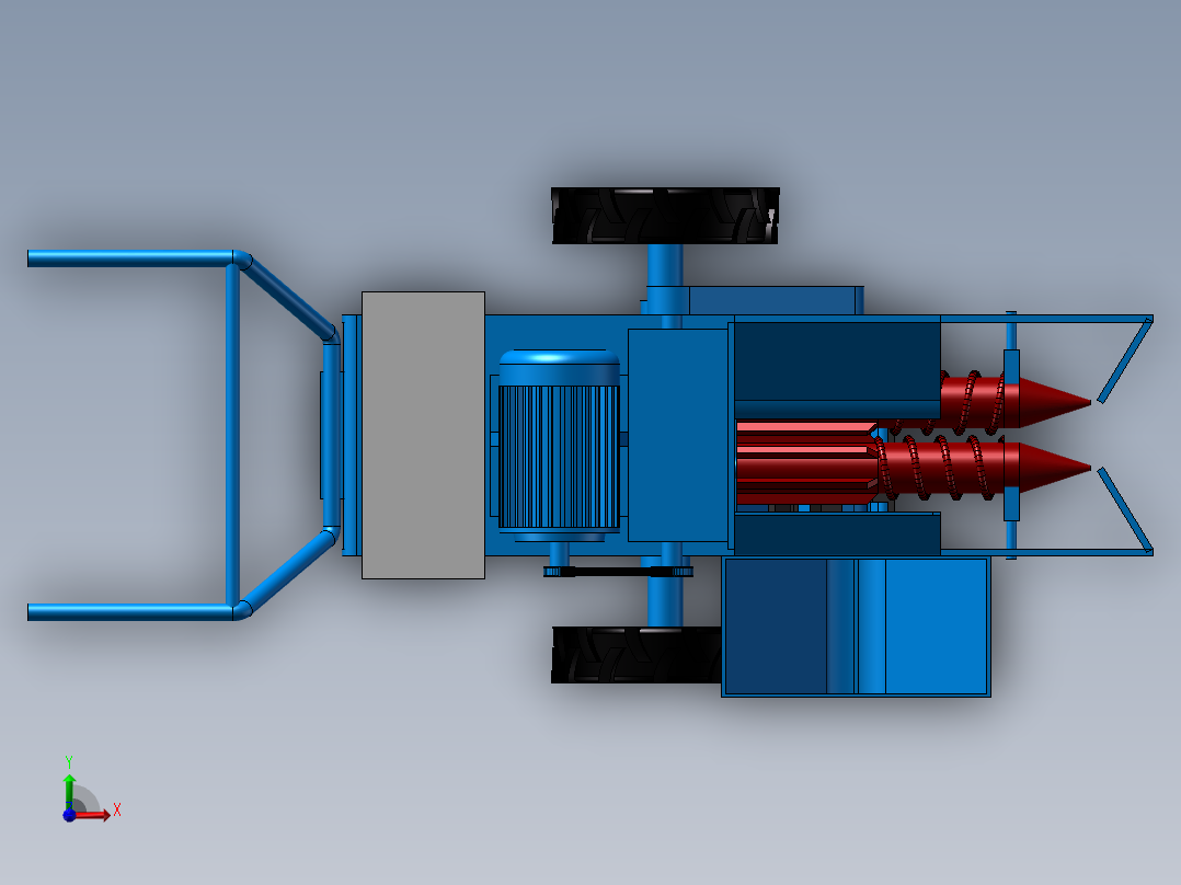 电动单行玉米收获机三维图1398450===200前视图