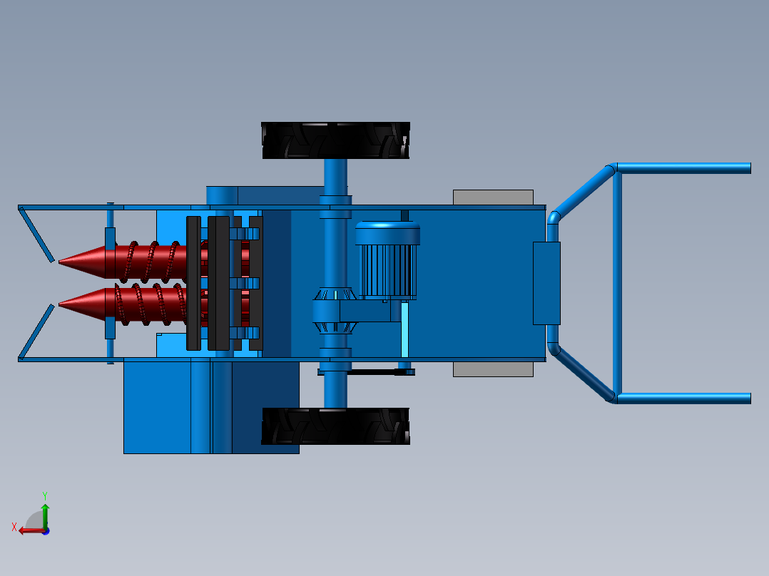 电动单行玉米收获机三维图1398450===200后视图